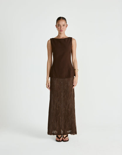 Sita Maxi Skirt (Chocolate)