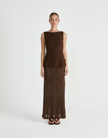 Sita Maxi Skirt (Chocolate)