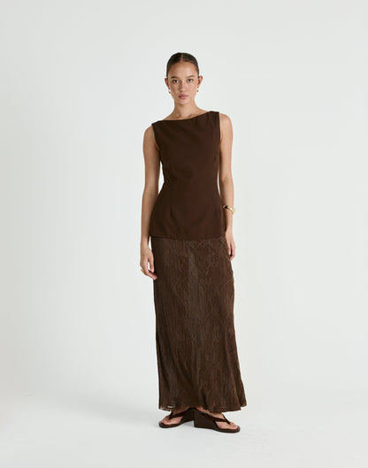 Sita Maxi Skirt (Chocolate)