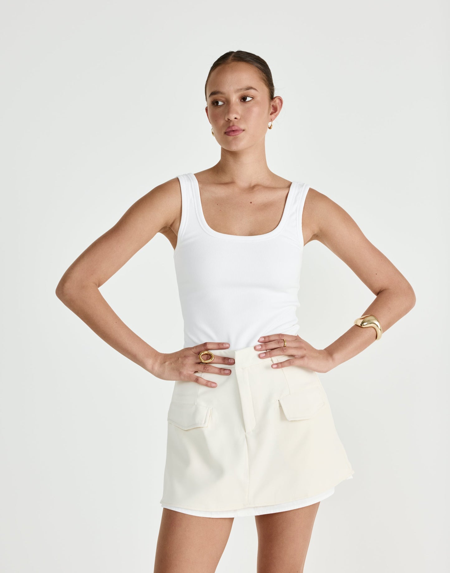 Scarlette Mini Skirt (Oat)