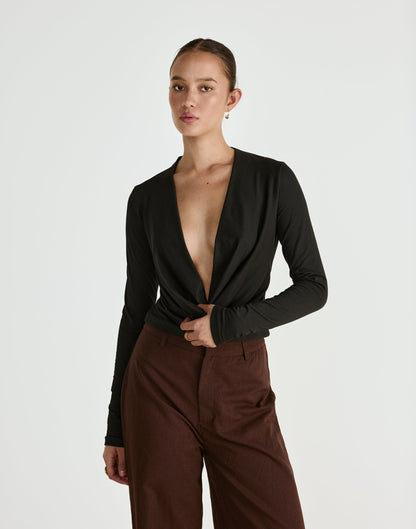 Dimitri Long Sleeve Top (Black)