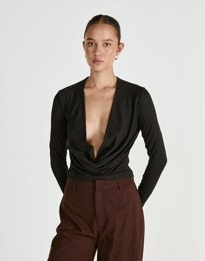 Dimitri Long Sleeve Top (Black)