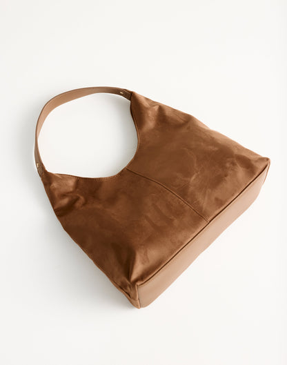 Tammy Shoulder Bag (Dark Tan Suede) - By Billini