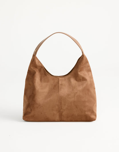 Tammy Shoulder Bag (Dark Tan Suede) - By Billini