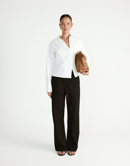 Judah Long Sleeve Top (White)