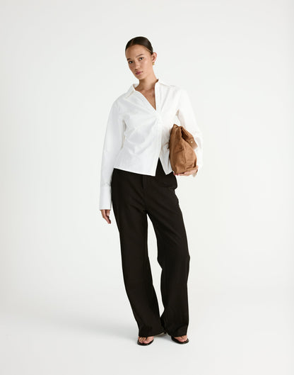 Judah Long Sleeve Top (White)