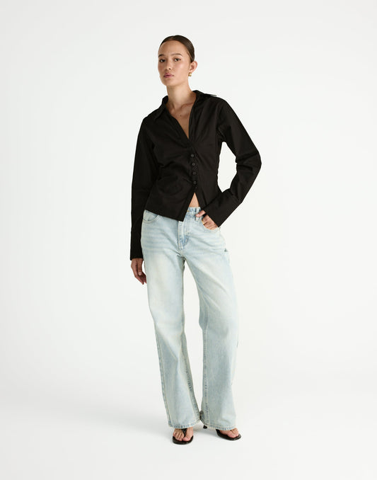 Judah Long Sleeve Top (Black)