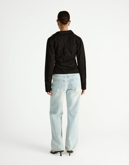 Judah Long Sleeve Top (Black)