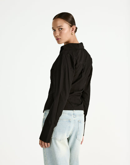 Judah Long Sleeve Top (Black)