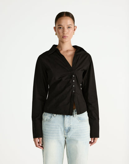 Judah Long Sleeve Top (Black)