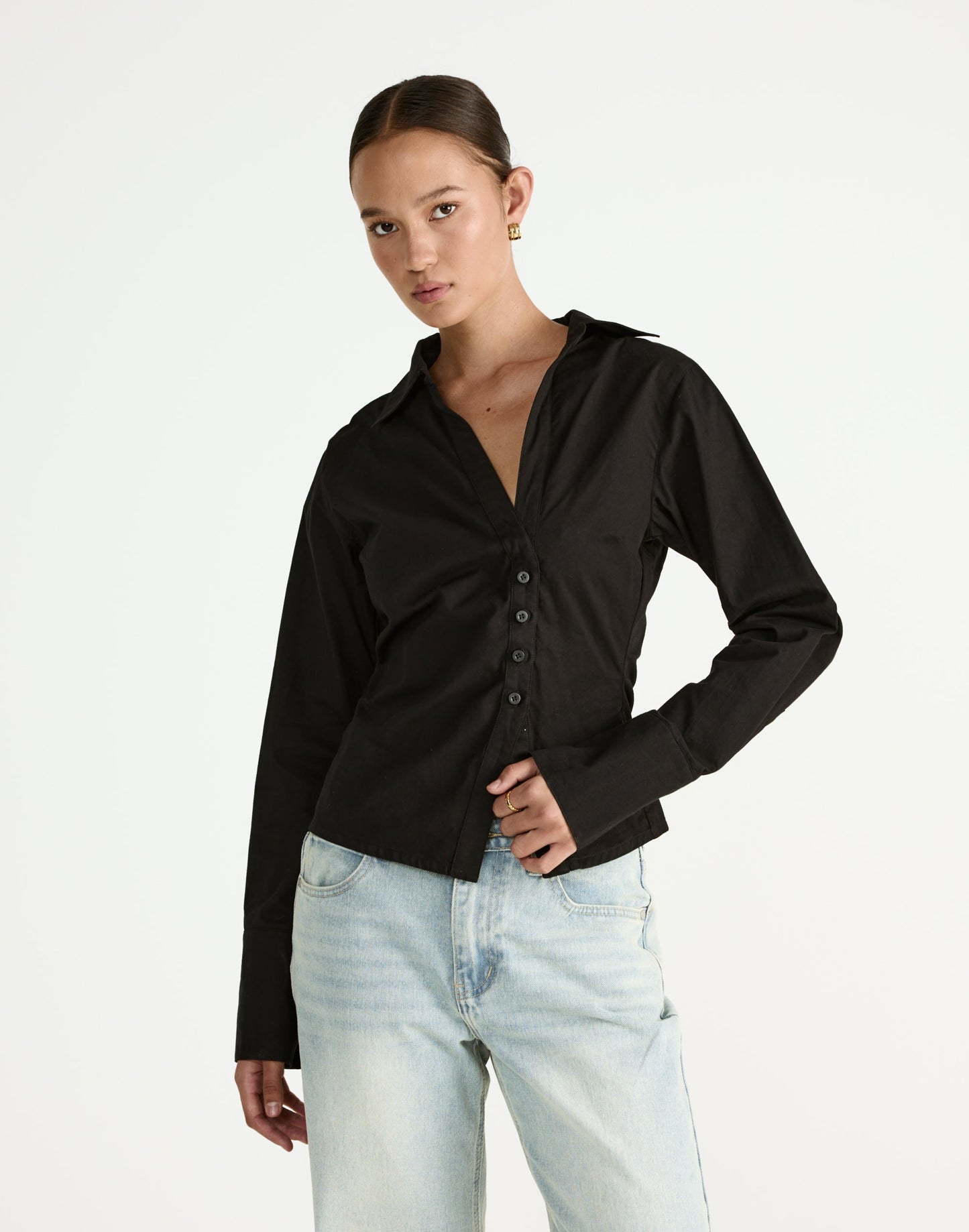 Judah Long Sleeve Top (Black)