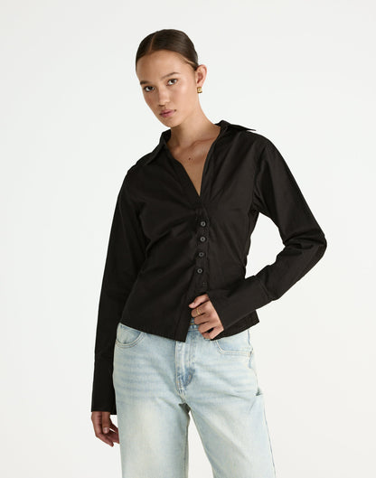 Judah Long Sleeve Top (Black)