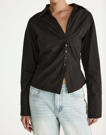 Judah Long Sleeve Top (Black)