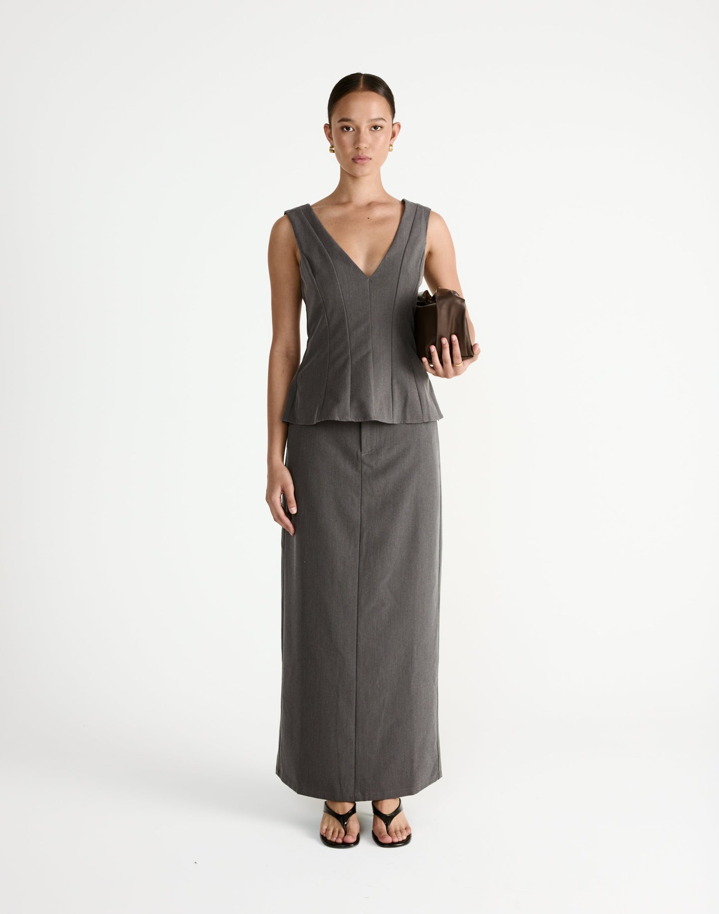 Giana Maxi Skirt (Grey)