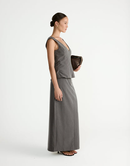 Giana Maxi Skirt (Grey)