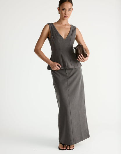 Giana Maxi Skirt (Grey)