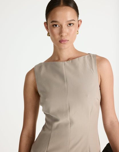 Flux Mini Dress (Pebble)