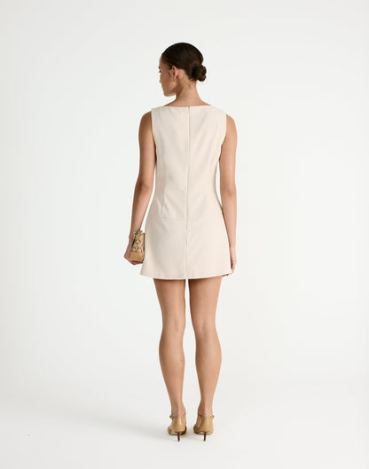 Flux Mini Dress (Latte)