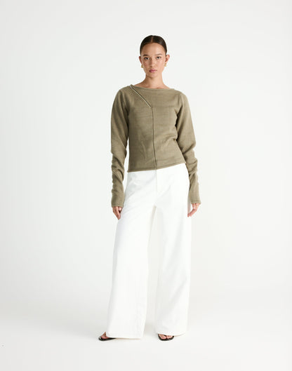 Wynter Long Sleeve Top (Dusty Olive)