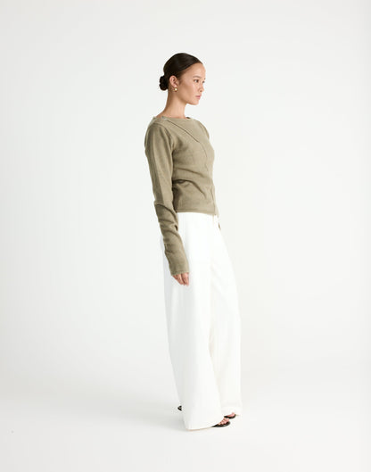 Wynter Long Sleeve Top (Dusty Olive)