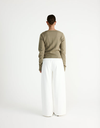 Wynter Long Sleeve Top (Dusty Olive)