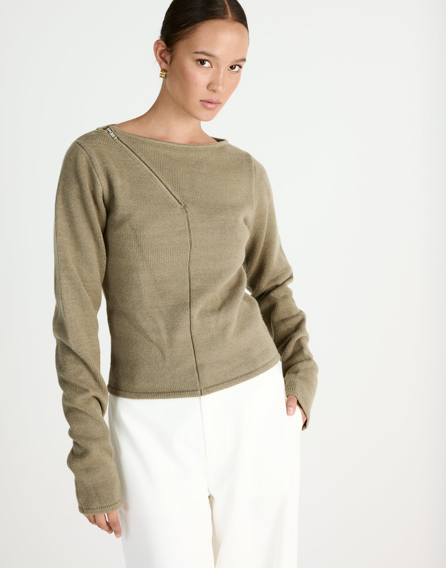 Wynter Long Sleeve Top (Dusty Olive)