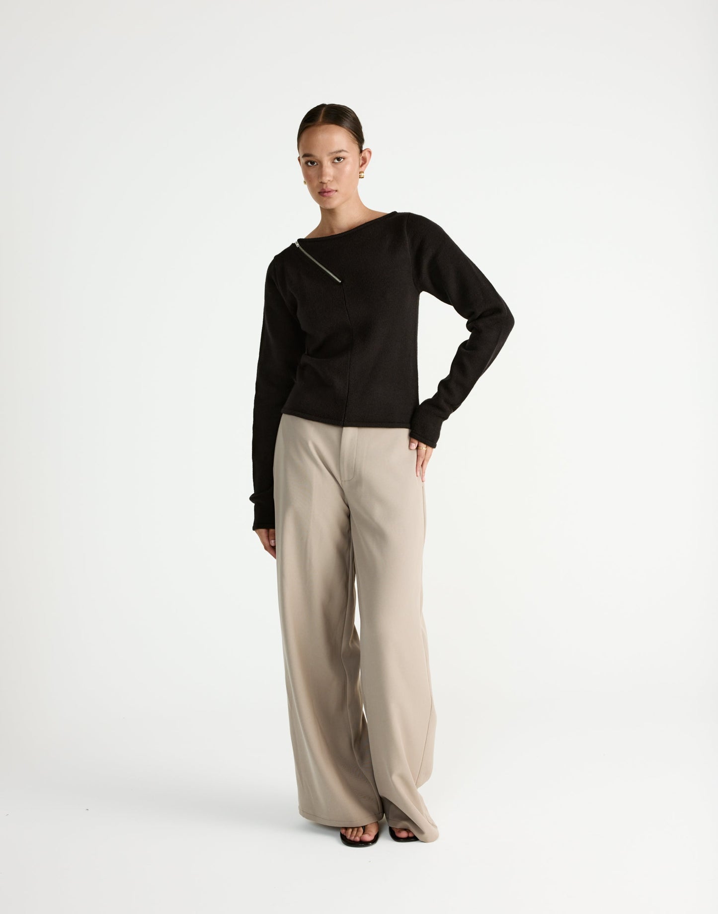 Wynter Long Sleeve Top (Black)