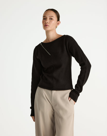 Wynter Long Sleeve Top (Black)