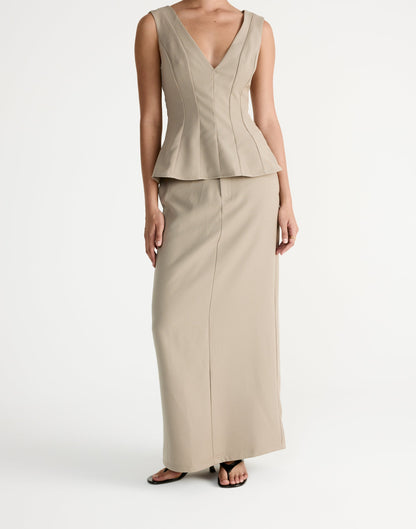 Giana Maxi Skirt (Dusty Sage)