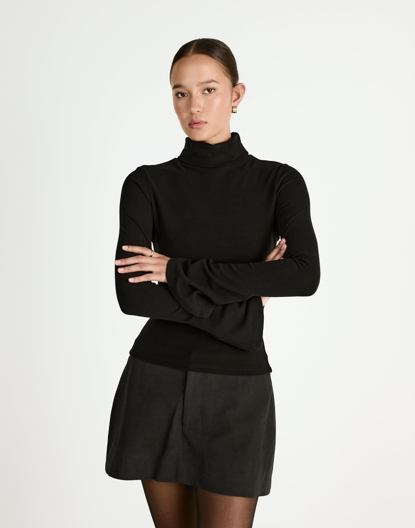 Bernadette Long Sleeve Top (Black)