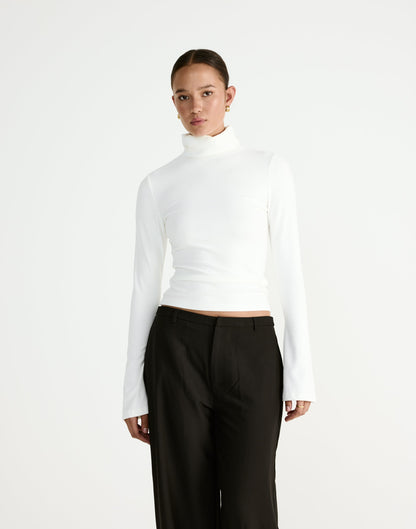 Bernadette Long Sleeve Top (White)